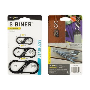Nite Ize - Karabinek S-Biner SlideLock Set #2, #3, #4 - Czarny - LSBC-01-R6