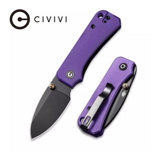 Nóż CIVIVI Baby Banter Purple G10, Black Stonewashed by Ben Petersen (C19068S-4)