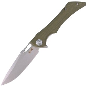Nóż Kubey Raven OD Green G10, Satin Finished Blade by Jelly Jerry (KB245B)