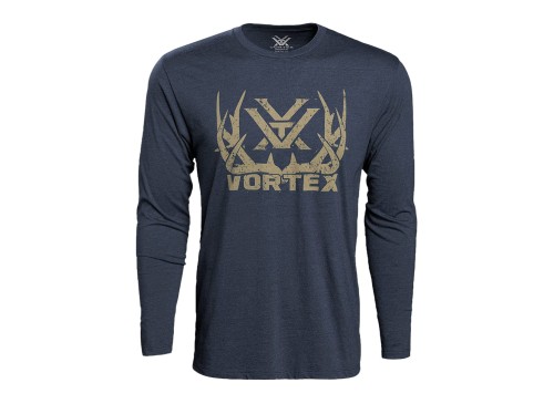 Koszulka męska Vortex Mens Mule Deer Antlers LS navy-1 34843