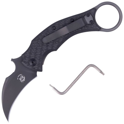 Nóż FOX Karambit Black Bird by Bastinelli Carbon Fiber/Bronze Ti, PVD Elmax (FX-591 TiCBR)-1 35288
