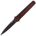 Nóż MKM Flame Dagger Red Lava Carbon Fiber / Titanium, Black PVD by Zieba (MK FL02-FCLTD)