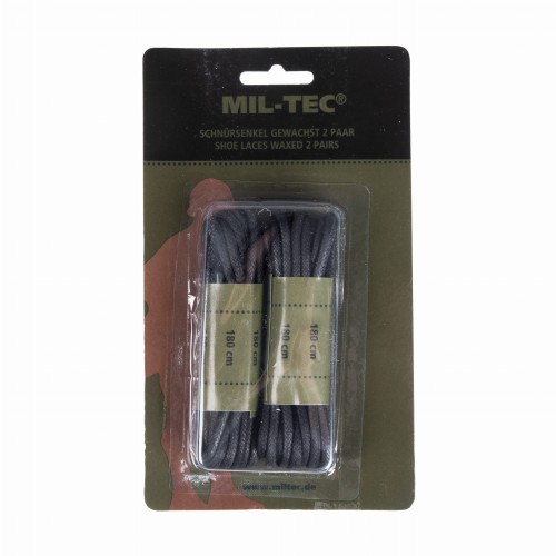 Sznurówki Mil-Tec 180 cm woskowane czarne-1 36266