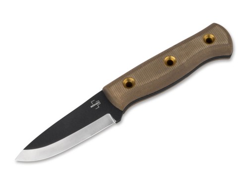 Nóż Böker Plus Vigtig Brown Micarta, Two-Tone Finish 1095 by Dave Wenger (02BO075)-1 36747