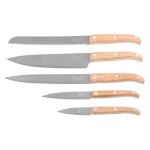 Komplet noży Laguiole Oak wood Stonewash z blokiem magnetycznym