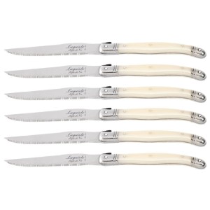 Nóż Laguiole do steków z stali nierdzewnej 6 sztuk w bloku drewnianym