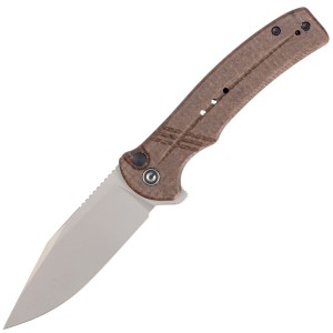 Nóż EDC Składany CIVIVI Cogent Brown Micarta, Silver Bead Blasted 14C28N (C20038D-6)