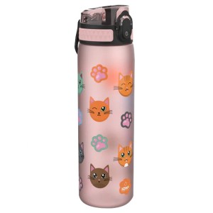 Butelka na wodę ION8 500 ml różowa z kotami