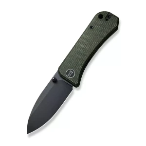 Nóż WE Knife Banter Green Micarta, Black Stonewashed S35VN by Ben Petersen (2004J)