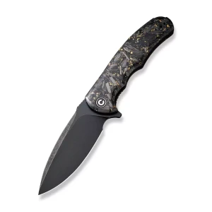 Nóż Civivi Praxis Shredded Carbon Fiber / Golden Shred, Black Stonewashed 9Cr18MoV (C803J)