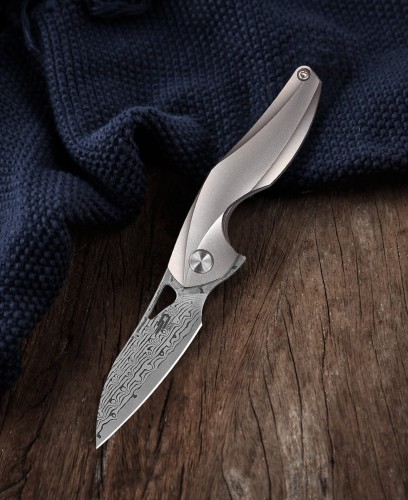 Nóż Bestech The Reticulan Grey Titanium, Damascus by Elijah Isham (BT1810G)-1 39949