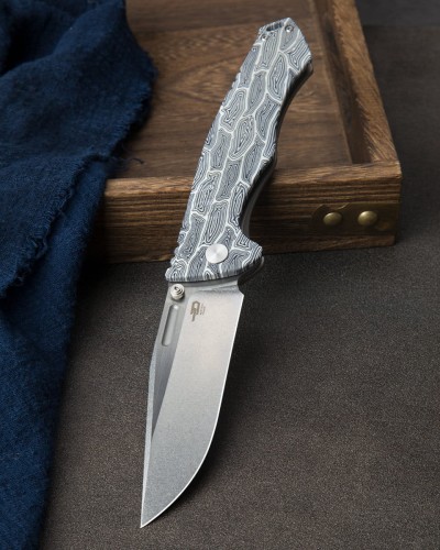 Nóż Bestech Keen II Black White Damascus G10 / Titanium, Stonewash / Satin CPM S35VN by Koens Craft (BT2301C)-1 39965