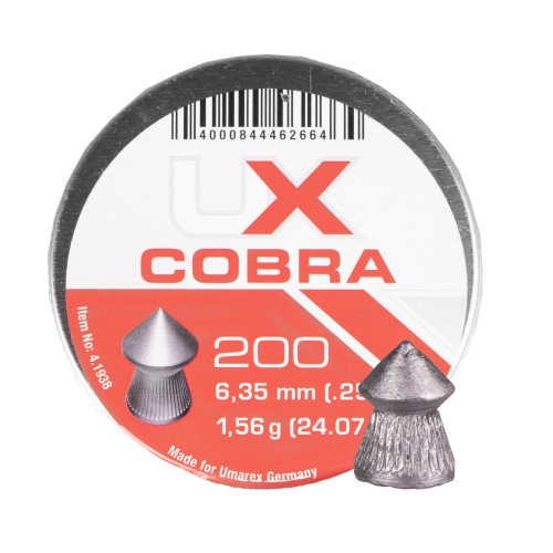 Śrut diabolo Umarex Cobra Pointed Ribbed 6,35/200-1 40376