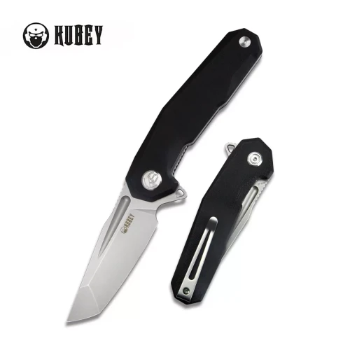 Nóż Kubey Carve Black G10, Bead Blasted AUS-10 (KB237G)-1 40950