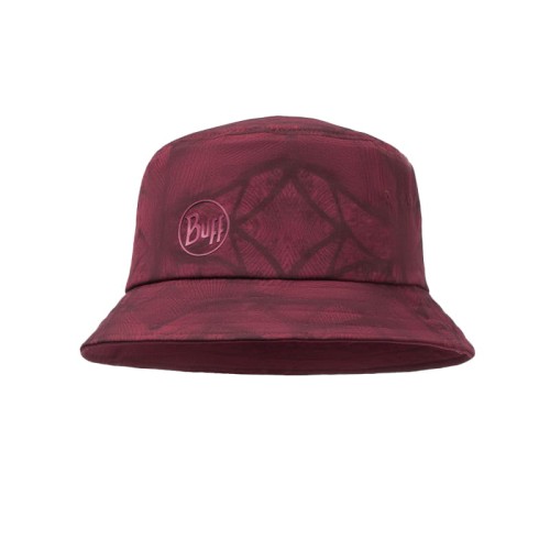 Kapelusz damski BUFF Trek Bucket Hat Calyx ciemnoczerwony-1 41183