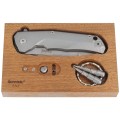 Nóż LionSteel T.R.E. Grey / Bronze Titanium, Stone Washed M390 by Molletta (TRE BR)-7 41380