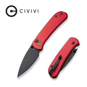 Nóż Civivi Qubit Red Aluminum, Black Stonewashed 14C28N (C22030E-2)