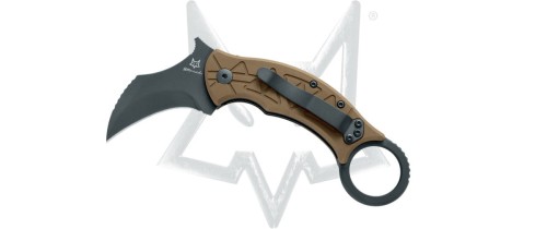 Nóż FOX Tribal K Karambit Bronze Titanium, PVD M390 by Doug Marcaida (FX-802 TiPVD)-1 42222