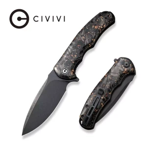 Nóż Civivi Praxis Shredded Carbon Fiber / Copper Shred, Black Stonewashed 9Cr18MoV (C803I)