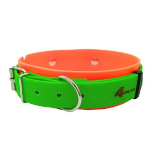 Obroża tropowa 4wild.eu BioThane 38 mm 38-52 cm pomarańczowo - zielona