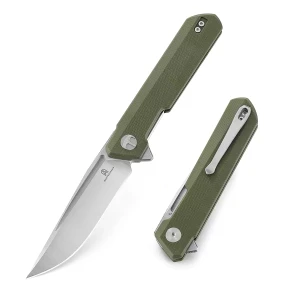 Nóż Bestechman Dundee OD Green G10, Stonewash  / Satin D2 by Ostap Hel (BMK01B)