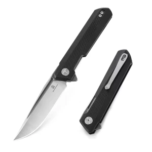 Nóż Bestechman Dundee Black G10, Grey Titanized / Satin D2 by Ostap Hel (BMK01D)