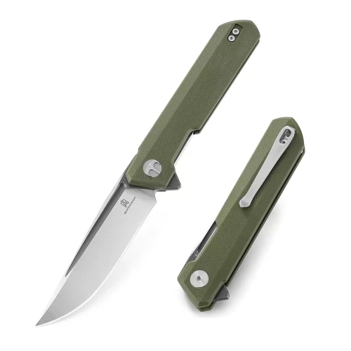 Noz-Bestechman-Dundee-OD-Green-G10-Grey-Titanized-Satin-D2-by-Ostap-Hel-BMK01E.webp