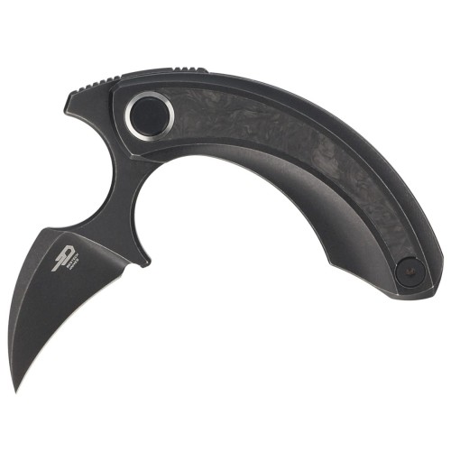 Nóż Bestech Strelit Black Titanium / Marble Carbon Fiber, Black Stonewashed M390 by Ostap Hel (BT2103L)-1 42509
