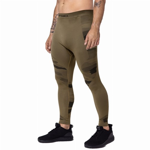 Legginsy męskie Spaio Military piaskowe zielone-1 42578