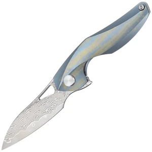 Nóż Bestech The Reticulan Blue / Colorful Titanium, Damascus by Elijah Isham (BT1810L)