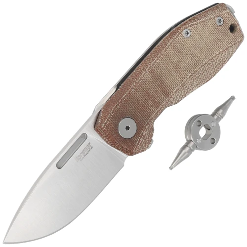 Nóż LionSteel Naono Natural Canvas Micarta, Satin CPM MagnaCut (NA01 CVN)-1 43075