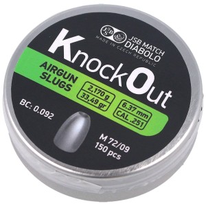 Śrut JSB KnockOut Slugs 0.251 / 6.37mm, 150szt (546125-150)