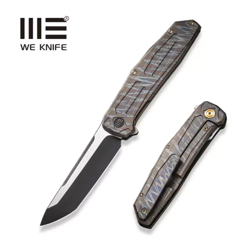 Nóż WE Knife Shadowfire Tiger Stripe Titanium, Black Stonewashed / Satin CPM 20CV by Rafal Brzeski (WE22035-4)-1 43229