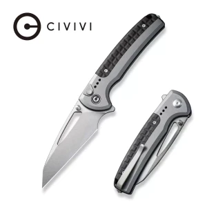 Nóż Civivi Sentinel Strike Gray Aluminium / Black FRN, Stonewashed K110 (C22025B-2)