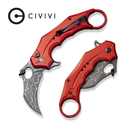 Nóż karambit Civivi Incisor II Red Aluminium, Damascus (C16016B-DS1)-1 43242
