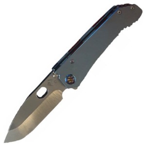 Nóż Medford 187 DP Titanium Blue Tumbled Sain  D2 by Greg Medford