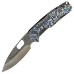 Nóż Medford Infraction Blue/Silver 'Titanium ''Peaks and Valleys'' Tumbled S45VN by Greg Medford