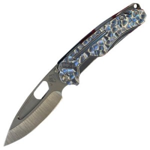 Nóż Medford Infraction Blue/Silver 'Titanium ''Peaks and Valleys'' Tumbled S45VN by Greg Medford