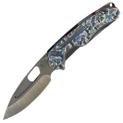Nóż Medford Infraction Blue/Silver 'Titanium ''Peaks and Valleys'', Tumbled S45VN by Greg Medford-1 43258