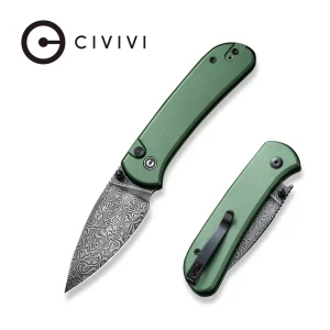 Nóż Civivi Qubit Green Aluminum, Black Damascus (C22030E-DS1)