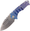 Nóż Medford Praetorian T Drop Point Blue-Violet/Silver Titanium ''Dragon Skin'', Tumbled S45VN by Greg Medford-1 43273