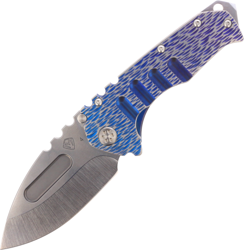 Nóż Medford Praetorian T Drop Point Blue-Violet/Silver Titanium ''Dragon Skin'', Tumbled S45VN by Greg Medford-1 43273