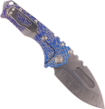 Nóż Medford Praetorian T Drop Point Blue-Violet/Silver Titanium ''Dragon Skin'', Tumbled S45VN by Greg Medford-2 43273