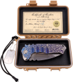 Nóż Medford Praetorian T Drop Point Blue-Violet/Silver Titanium ''Dragon Skin'', Tumbled S45VN by Greg Medford-3 43273