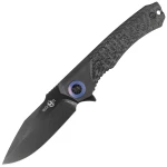 Nóż składany Heretic Wraith-M V3 Black/Blue Titanium / Carbon Fiber Battleworn DLC Magnacut by Tony Marfione Jr. (H001-6A-BLUTI)