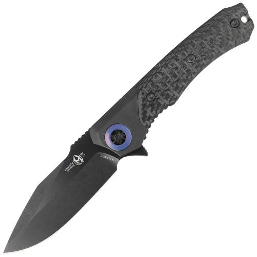 Nóż składany Heretic Wraith-M V3 Black/Blue Titanium / Carbon Fiber, Battleworn DLC Magnacut by Tony Marfione Jr. (H001-6A-BLUTI)-1 43338