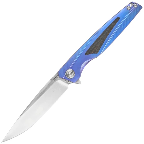 Nóż składany RikeKnife 803CH Blue Titanium / Carbon Fiber, Satin M390 by Richard Wu (RK803CH-B)-1 43691