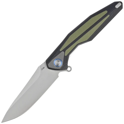 Nóż składany RikeKnife Tulay Integral Black G10 / OD Green G10 Inlay, Satin 154CM (TULAY-BOG)-1 43693