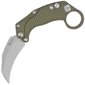 Nóż składany Reate EXO-K Gravity Karambit Green Aluminium Stonewashed N690