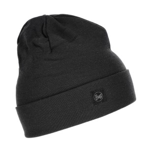 Czapka unisex BUFF Merino Heavyweight Solid czarna